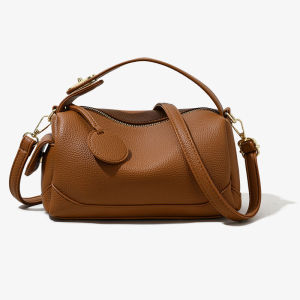 2026 new style messenger bag for women soft leather large capacity commuting Boston style pillow bag handbag shoulder bag
