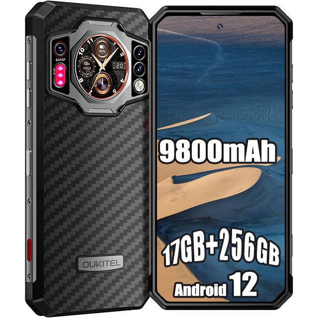 OUKITEL WP21 Rugged Smartphone 2023, 17GB +256GB (120Hz) Helio G99 Telefono  Indistruttibile, 9800mAh (66W) 6,78 FHD+ Cellulare Impermeabili IP68,  Android 12 64MP+20MP+20MP Night Vision NFC/OTG Nero : : Elettronica