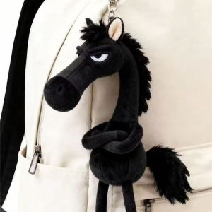 Year of the Horse Dark Horse Cartoon Abstract Bag Charm Pendant Plush Cool Doll Keychain Cute Toy A delightful holiday gift perfect as a birthday present for family friends or teachers.