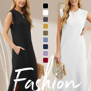 💕Summer Casual Loose Long Dress for Women with Suspenders New Summer Style Temperament Drape Holiday Style Loose Long Dress