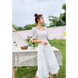 D11749 Mos Eyelet Square Neck Dress