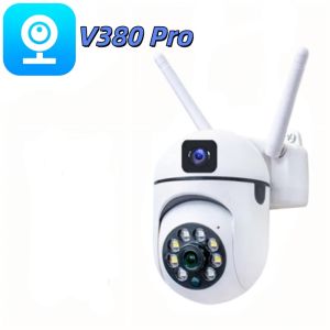 V380 PRO 100% Original dual lens CCTV camera connect to cellphone wifi connect 360 ip security 8MP Two-Way Audio Night Vision waterproof with audio and speaker cctv security cameras