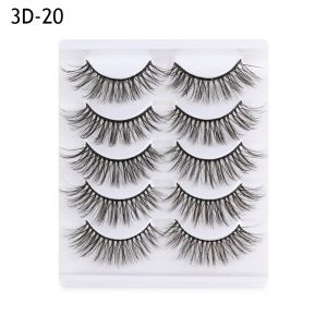 NEXTYOO SKONHED 5 Pairs Cruelty-free  Wispy Glue Included 3D Soft Mink Hair Natural Long  Eye Lash Extension False Eyelashes