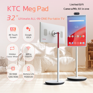 KTC MegPad 32" 4K UHD With Camera Smart Portable TV Touch Screen Google EDLA Certified TV Built-in Speaker And Battery