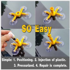 ALAT REPARASI KACA RETAK MOBIL CAR WINDSHIELD REPAIR KITA PENAMBAL LEM WIND SHIELD REPAIR