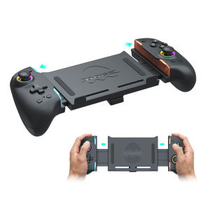 DOBE Stretchable Controller for Nintendo Switch 1 2 & OLED Ergonomic Grip with RGB Lighting Turbo 4 Marco