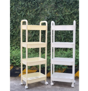 Kệ đa năng 4 tầng kệ nhựa đựng đồ có bánh xe và khe thoát nước tiện dụng Nubie BabyUS