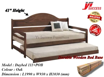Yi Success Jordan Solid Wood Daybed / Single Solid Rubber Wood Daybed / Katil Bujang Kayu / Quality Bedbase / Bedframe