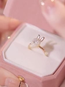 Fidget Spinner Ring Anxiety for Women Girls Multiple Rabbit Animal Ring Rotate Anti Stress Wedding Jewerly