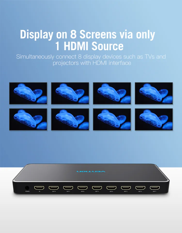 Vention HDMI Splitter 1 in 8 out 4k 1x8 splitter HDMI Switch