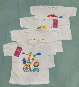 Combo 5 áo ngắn tay bé sơ sinh cài cúc vai cho bé trai bé gái 100% cotton Bossini 5-32kg áo cộc tay bé sơ sinh