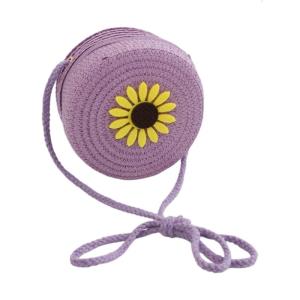 Adjustable Straw Woven Crossbody Bag For Children Compact Friendly Shoulder Purse Outdoor Daily Use