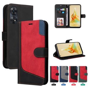 Anti-Fall Phone Case For OPPO Reno 12F 11F / Reno 8T 8Z 7Z 6Z 5Z 5G / Reno 12 11 10 8 7 5G 3 Color Leather Wallet 2 Card Slot Flip Cover Casing