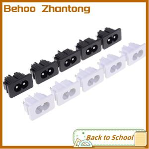 Behoo 5Pcs AC250v 2.5a iec320 c8 male 2 pins power inlet socket connector