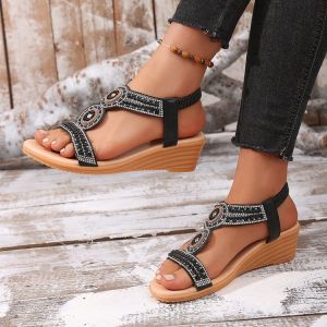 Plus Size Wedge Sandals For Women 2026 Summer New Bohemian Style WomenS Sandals In Stock