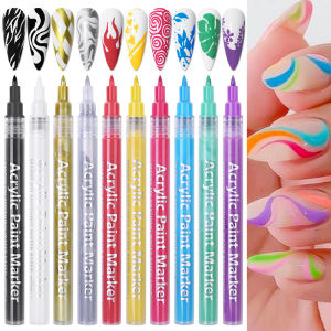 10 Colors 3D Nail Art Drawing Graffiti Pen Quick Dry Acrylic Paint DIY Marker Pen for Acrylic/Natural/Gel Nails