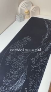 Large Gaming Mouse Pad Sea Wave Mousepads Kanagawa With Non-Slip Rubber Base Mouse Pad 3mm 100x50 / 90x40 / 80x30cm
