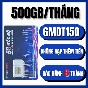 Sim 4G Mobifone 6mdt150 Data Siêu Khủng 500GB/tháng Miễn Phí 6 Tháng Chuyên Dùng Phát Wifi Livetream Chơi Game Cực Mượt . FREESHIP - CHƯA KÍCH HOẠT