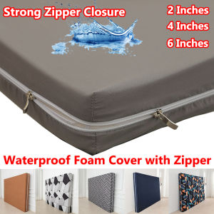 100% Waterproof Foam Cover with Zipper 2/4/6/8 Inches Waterproof Bed Sheet with Zipper Bed Foam Cover Single Double Full Queen King Sizes