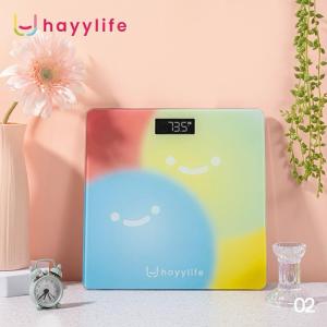 HAYYLIFE Timbangan Badan Digital Max 180 KG Layar LCD 26*26 Warna Warni Pola Smiley HL-FBB643