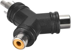 RCA PHONO AUDIO Y SHAPE SPLITTER - 1 INPUT 2 OUTPUTS