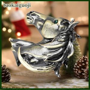 tuokaiguoji Cổ Điển Mạnh Mẽ Ngựa Đầu Trâm Cài Cho Phụ Nữ Người Đàn Ông Hợp Kim Động Vật Giản Dị Đảng Trâm Pins Tinh Tế Phù Hợp Với Corsage Đồ Trang Sức Quà Tặng
