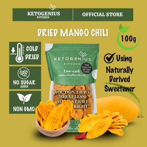 Ketogenius Kitchen Cold-Dried Soft Mango Chili (100g/200g/450g) - Zero Sugar Added Diabetic friendly Low Carb Diet No Sugar Tanpa Gula