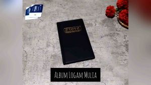 Dompet Album Logam Mulia Emas Antam Retro Klasik 10 gram 25 gram 1 gram 0025 005 Tempat Penyimpanan Perhiasan CreditCard Atm Kartu Cincing Kalung Koleksi Emas Tabungan Target Bulanan Harian