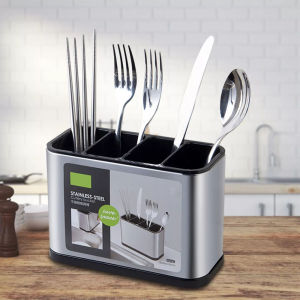 Stainless Steel Chopstick Holder Drain Cutlery Storage Bucket Stainless Steel Cutlery Storage Bucket TH2740/889