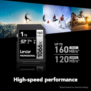 Lexar® Professional 1066x SDXC™ UHS-I Card SILVER Series | Capacity 1TB 512GB 256GB 128GB 64GB | Up to 160MB/s read 130MB/s write speeds ● High-Speed Performance ● Fast Video Capture ● With V30 Class ● Feature A2 Class