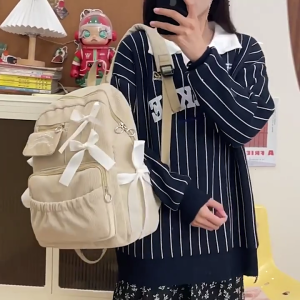 Lovely Bows Backpack School Backpack Teens Japanese Styles Backpack Large Capacity Backpack Girl Travel Backpack