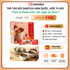 Trà Táo Đỏ Damtuh Hàn Quốc chính hãng Hộp 15 gói x 15g Date mới 11/2025 CHIKOREA
