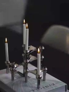 xpkQ Luxury Candlestick Holders 10cm Small Stand Nordic Stainess steel Candlestick for Stick Skinny Candelabra Set Living Room Decor 6B2Z9