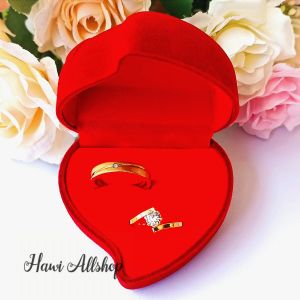Cincin Kawin Titanium Gold Ring Tunangan/Couple/Pasangan Pria Wanita