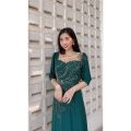 dạ hội trung niên nữ tay dài, thiết kế sang trọng. 