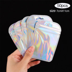 50pcs Transparent Self Sealing Earrings Bags Rings Organizer Thicken OPP Bags for DIY Jewelry Display Packaging Storage Zip Pouch