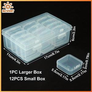 NCVHRT Tự làm kim cương Tranh thêu hộp lưu trữ móng tay nghệ thuật đồ trang sức Rhinestone khảm lưu trữ container đa chức năng lưu trữ hộp