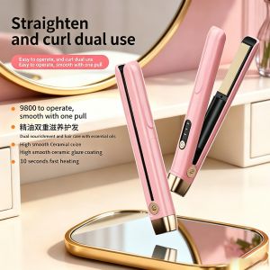 Iron Ceramic Hair Straightener Styling Tools Machine 2 in 1 Hair Straightener Hair Curler Wet Dry Pelurus Rambut 直发棒