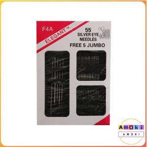 Amoki 12 PCS Blind Sewing Needles Elderly Big Hole Stainless Steel Needle for Sewing DIY Beading