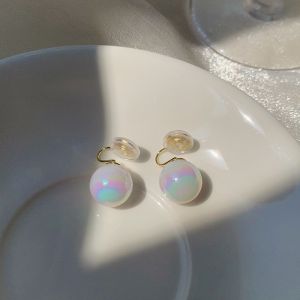 12mm Nàng Tiên Cá Bông tai kẹp cho phụ nữ ngọc trai nhiều màu khuyên xỏ lỗ giả hoa tai earing cho trẻ em không xỏ lỗ Bộ Bông tai không gây dị ứng không xỉn phụ kiện trang sức