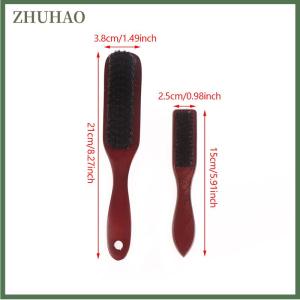 ZHUHAO 1PC thợ cắt tóc gỗ xử lý làm tóc mềm tóc làm sạch bàn chải retro cổ Khăn lau bụi bị hỏng loại bỏ lược tóc tạo kiểu tóc Salon công cụ