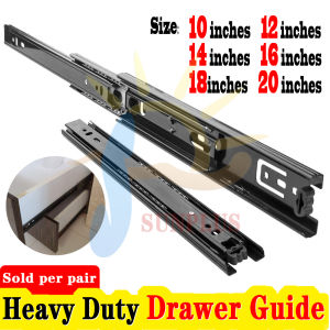Three-Section Rail Drawer Guide Full Extension Ball Bearing Heavy Duty (10 inches to 20 inches)