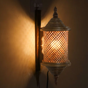 เอเชียตะวันออกเฉียงใต้ตกแต่งโคมไฟติดผนังสไตล์ไทยไม้ไผ่สานโคมไฟคลับเฮ้าส์โรงแรมบาร์บันไดเดินทางวินเทจโคมไฟตกแต่งผนัง