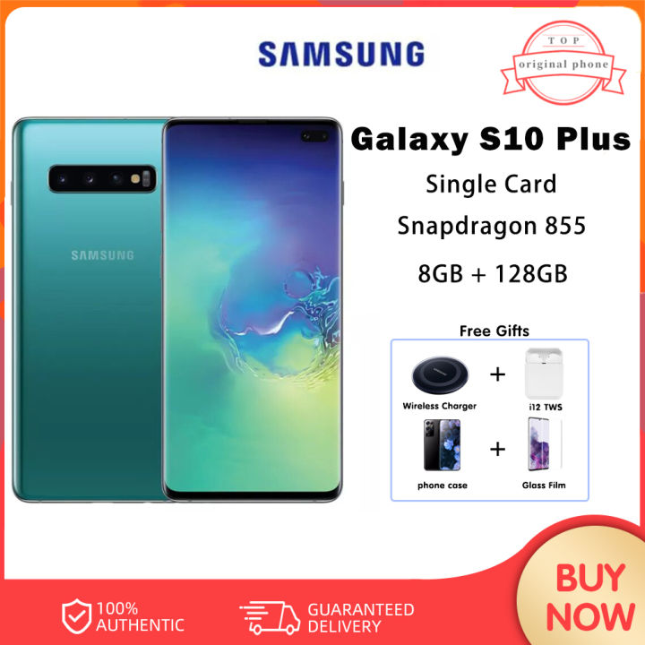 Samsung Galaxy S10 Plus Smartphone 8GB RAM+128GB ROM 6.4 inches Unlocked Snapdragon 855 Triple Rear Camera Cellphone G975U/G975FD