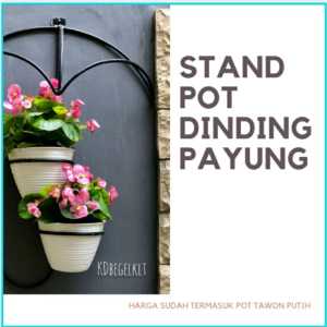 standing pot dinding model payung / rak bunga besi tempel dinding