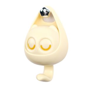 ANBIHE 2pcs Self-adhesive Blink Cat Hook Cute Plastic Wall Shlef Hanger Wall Hanging Decoration Cartoon Animal Decorative Hook Storage Rack