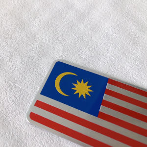 Aluminum Malaysia Flag Badge Sticker Car Motorcycle Decorative Metal Sticker Decals