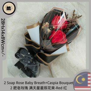 3 For RM30✨2Soap Rose Baby Breath+Caspia Bouquet 2香皂玫瑰满天星星辰🎉hadiah Birthday wanita💘Door Gift🌹Gift Box🎁Surprise Gift✨