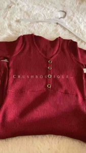 【READYSTOCK】Korean knitted dress v-neck dress Red dress nEW year dress A-line dress针织连身裙 针织裙 V领A字连身裙 短袖连身裙 修身连身裙红 新年裙 圣诞连身裙 喜事 显瘦连身裙 有弹性连身裙