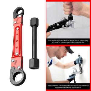 High Strength Alloy Steel Double Head Stoppers Wrench 2 Pack For Pipe Repair Bathroom Kitchen DIY Projects And Professional Use